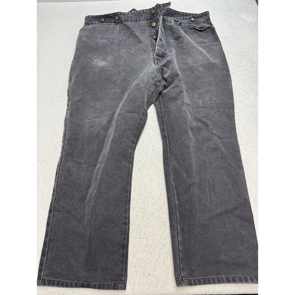 Frontier Classics Pants Mens 48x28 Gray Canvas Cowboy Chino Adjustable